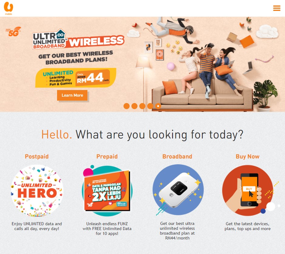 U Mobile Website - 5 July 2021
